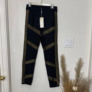 WOW Couture Black and Gold Leggings
